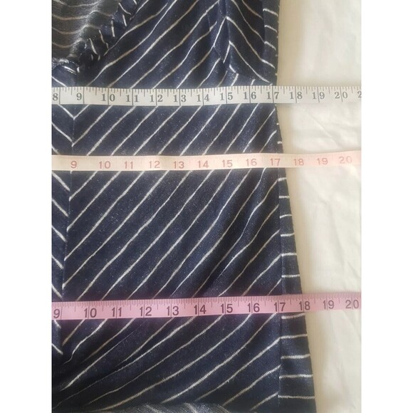 Coin 1804 Womens Blouse Sz Medium Striped Bell Sleeve Tie Front V Neck Ruffle - Picture 13 of 15